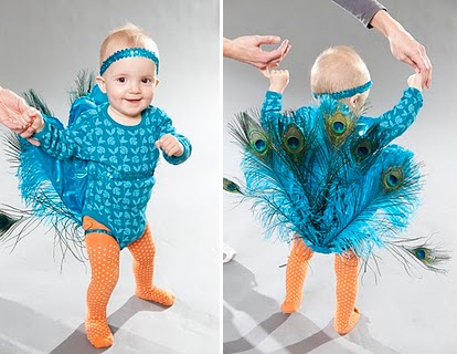 Disfraces originales bebé: pavo real