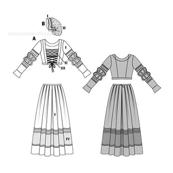 plantilla-disfraz-mujer-edad-media